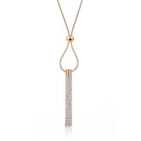 Zinc Alloy Sweater Chain Necklace, plated & micro pave rhinestone & for woman 90mm 