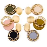 Zinc Alloy Drop Earring, Round, gold color plated, for woman & hollow 