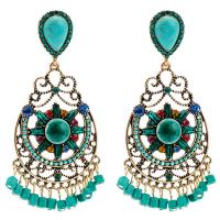 Turquoise Zinc Alloy Earring, with turquoise & Acrylic, gold color plated, for woman 