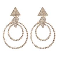 Zinc Alloy Drop Earring, with Acrylic, Round, plated, for woman & with rhinestone 