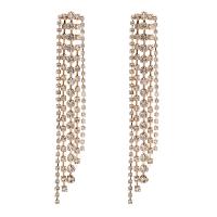 Fashion Fringe Earrings, Zinc Alloy, plated, for woman & with rhinestone 