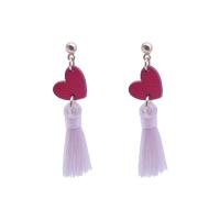 Fashion Tassel Earring, Zinc Alloy, gold color plated, for woman 33mm 