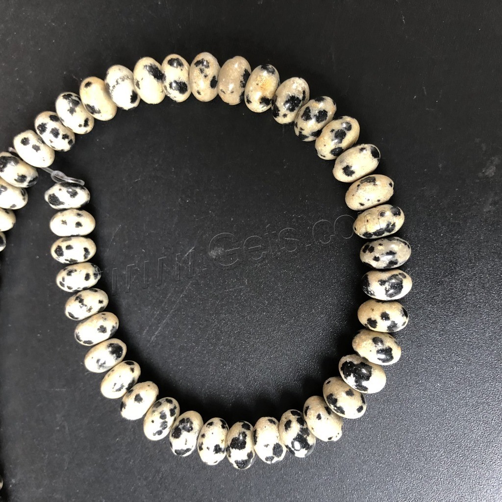 Perles dalmatiens, Dalmate, poli, DIY & normes différentes pour le choix, blanc et noir, Longueur:Environ 15 pouce, Vendu par brin