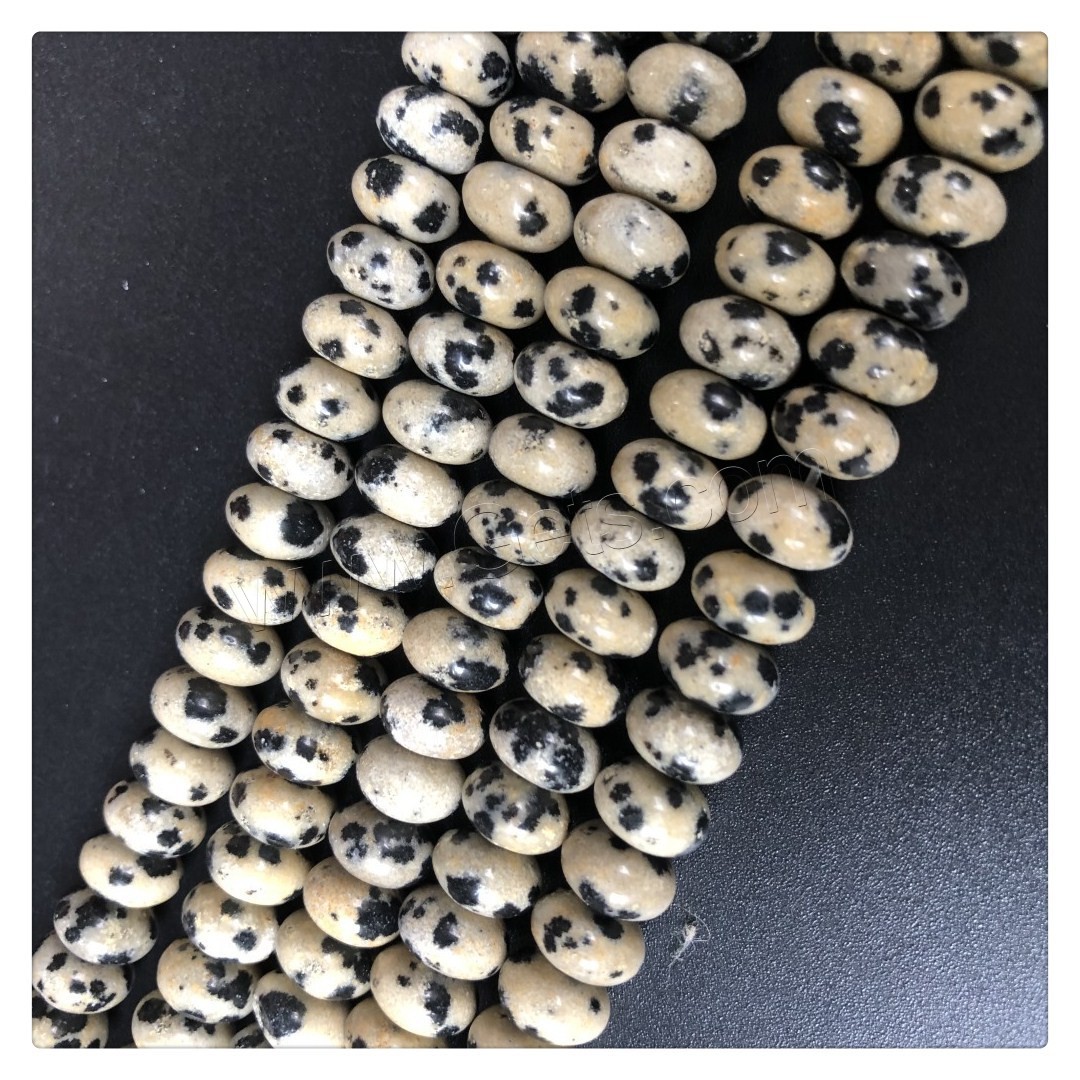Dalmatian Beads, polished, DIY & different size for choice, white and black, Length:Approx 15 Inch, Sold By Strand
