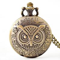 Pocket Watch, Zinc Alloy, with Plastic, Chinese movement, Owl, antique brass color plated, Unisex, metallic color plated, 40MM Approx 31 Inch 