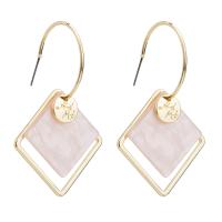 Zinc Alloy Drop Earring, with Acetate, gold color plated, for woman 
