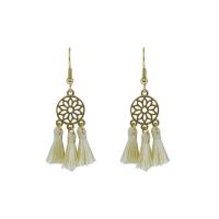 Fashion Tassel Earring, Zinc Alloy, gold color plated, handmade & for woman, 47mm,20mm 