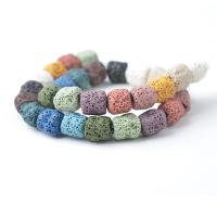 Multicolor Lava Perlen, Klumpen, DIY, keine, 11x13mm, Länge:ca. 15 ZollInch, 29PCs/Strang, verkauft von Strang