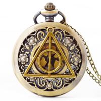 Pocket Watch, Zinc Alloy, with Plastic, Chinese movement, gold color plated, Unisex & hollow 47MM Approx 31 Inch 
