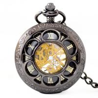 Pocket Watch, Zinc Alloy, with Plastic, Chinese movement, plated, Unisex & hollow Approx 31 Inch 