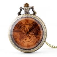 Pocket Watch, Zinc Alloy, with Organic Glass, Chinese movement, antique brass color plated, Unisex, metallic color plated, 47MM Approx 31 Inch 