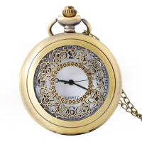 Pocket Watch, Zinc Alloy, with Plastic, Chinese movement, plated, vintage & Unisex & hollow Approx 19 Inch 