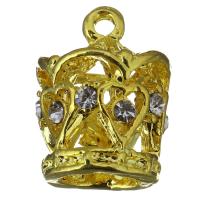 Brass Jewelry Pendants, Crown, gold color plated, hollow Approx 1.5mm 