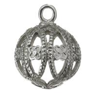 Brass Jewelry Pendants, silver color plated, hollow Approx 2.5mm 