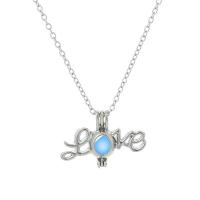Zinc Alloy Necklace, with 5cm extender chain, platinum color plated, Unisex & oval chain & luminated Approx 17.7 Inch 