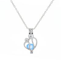 Zinc Alloy Necklace, with 5cm extender chain, platinum color plated, oval chain & for woman & luminated Approx 17.7 Inch 