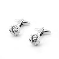 Brass Cufflinks, silver color plated, silver color, 12mm 