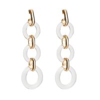 Zinc Alloy Drop Earring, with Acetate, Round, gold color plated, for woman 
