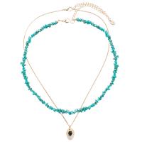 Turquoise Zinc Alloy Necklace, with turquoise, with 4inch extender chain, plated, for woman 24mm Approx 20 Inch 