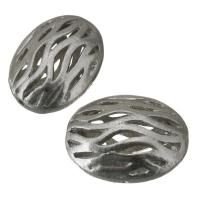 Brass Jewelry Beads, silver color plated, hollow Approx 1mm 