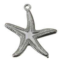 Латунные Подвески в форме животного, Латунь, Морская звезда, плакирован серебром отверстие:Приблизительно 1mm, продается PC