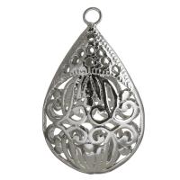 Brass Jewelry Pendants, silver color plated, hollow Approx 2.5mm 