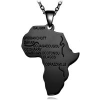 Stainless Steel Pendants, Map, plated, Unisex & with letter pattern Approx 19 Inch 