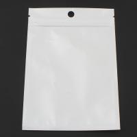 Sac à fermeture à glissière, plastique PVC, rectangle, normes différentes pour le choix, blanc Vendu par sac