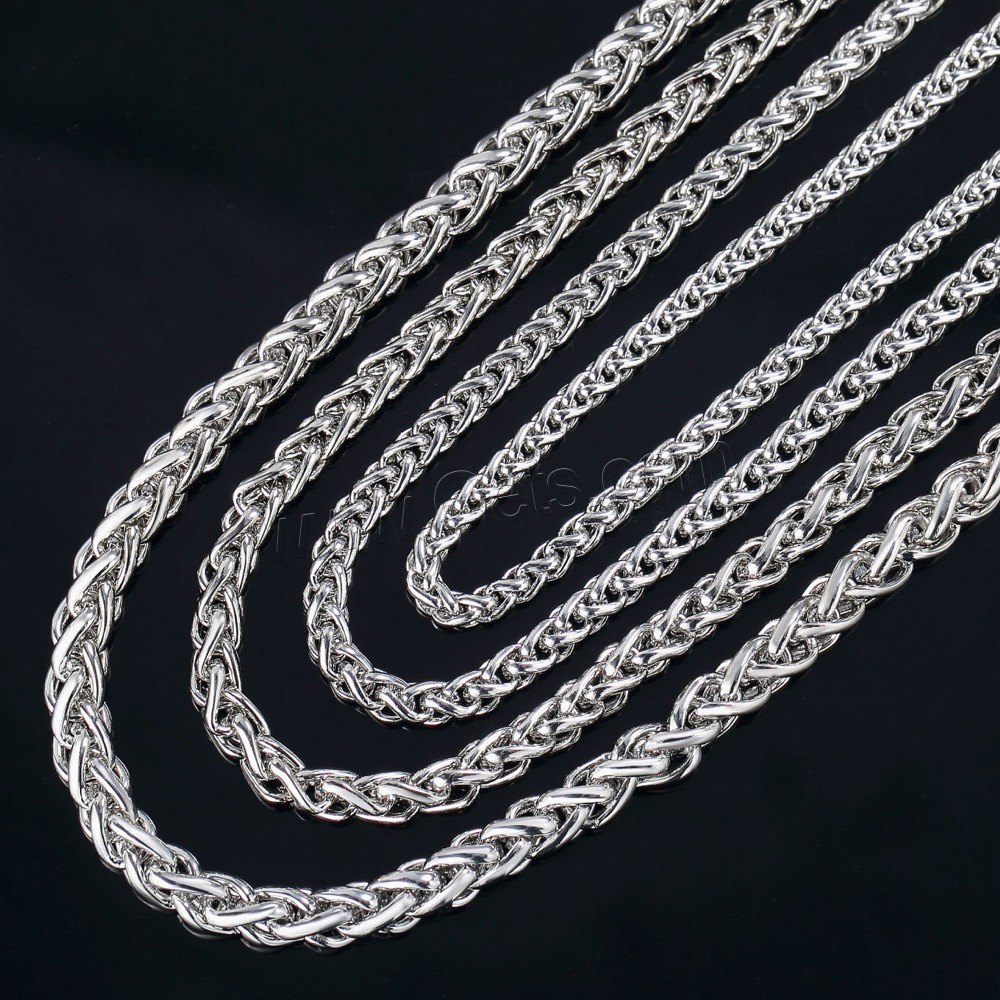 Cadena de Cuerda de Metal, chapado, diverso tamaño para la opción & para mujer, Color aleatorio, longitud:aproximado 19.6 Inch, Vendido por Sarta