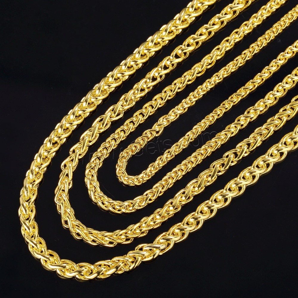 Brass Rope Chain, plated, different size for choice & for man, Random Color, Length:Approx 19.7 Inch, Sold By Strand
