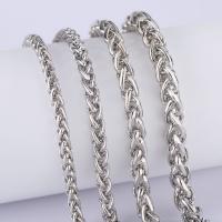 Brass Rope Chain, plated & for woman, Random Color Approx 19.6 Inch 