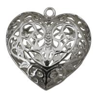Brass Heart Pendants, hollow Approx 2mm 