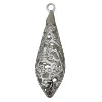 Hollow Brass Pendants, silver color plated Approx 2mm 