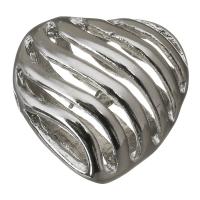 Латунные подвески-сердце, Латунь, Сердце, плакирован серебром, отверстие отверстие:Приблизительно 1mm, продается PC