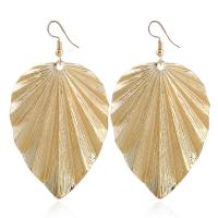 Zinc Alloy Drop Earring, Leaf, plated, for woman & textured 70*40mm 