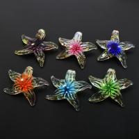 Inner Flower Lampwork Pendants, Starfish, mixed colors Approx 7mm 