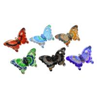 Animal Lampwork Pendants, Butterfly, gold sand, mixed colors Approx 5mm 