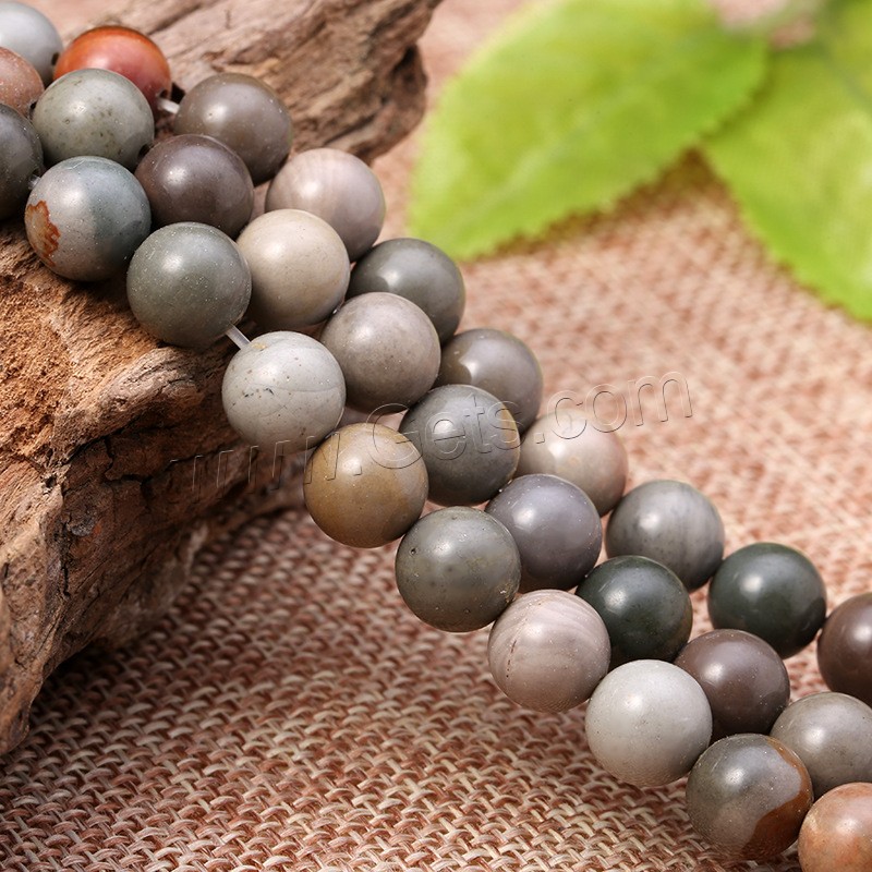 Ocean Calcedony Beads, Round, polished, DIY & different size for choice, grey, Length:Approx 15 Inch, Sold By Strand