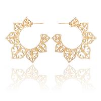 Zinc Alloy Drop Earring, Round, plated, for woman & hollow 