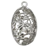 Hollow Brass Pendants, Teardrop, silver color plated Approx 2mm 