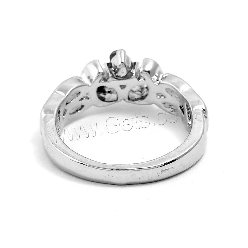 Anillo de dedo de aleación de Zinc, chapado en color de platina, diverso tamaño para la opción & para mujer & con diamantes de imitación, libre de plomo & cadmio, 7mm, Vendido por UD