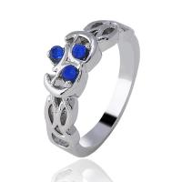 Rhinestone Zinc Alloy Finger Ring, platinum color plated & for woman & with rhinestone, lead & cadmium free, 7mm 