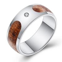Titanium Steel Finger Ring, Donut, Unisex & enamel & with rhinestone, original color, 8mm, US Ring 