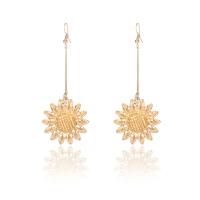 Zinc Alloy Drop Earring, Sunflower, gold color plated, for woman, golden, nickel, lead & cadmium free 