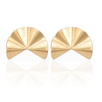 Zinc Alloy Stud Earring, Geometrical Pattern, gold color plated, for woman, golden 