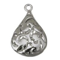 Hollow Brass Pendants, Teardrop, silver color plated Approx 1.5mm 