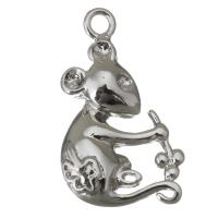 Латунные Подвески в форме животного, Латунь, плакирован серебром отверстие:Приблизительно 2mm, продается PC