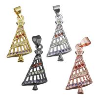 Cubic Zirconia Micro Pave Brass Pendant, plated, micro pave cubic zirconia & hollow Approx 