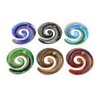 Lampwork Pendants, Helix, silver powder & gold sand, mixed colors Approx 5mm 