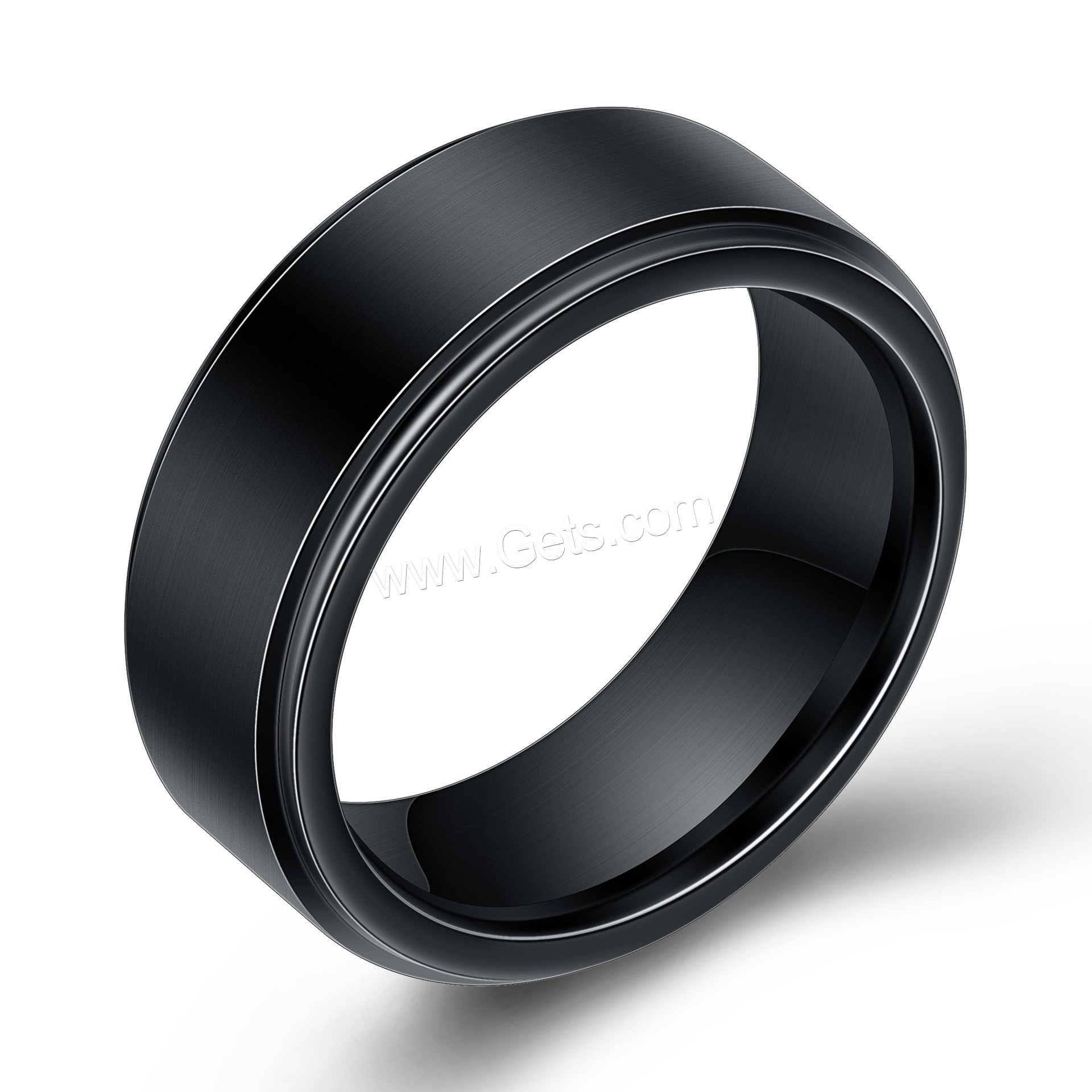 Tungsten Steel Finger Ring, Donut, black ionic, different size for choice & for man, 8mm, US Ring Size:7-12, Sold By PC